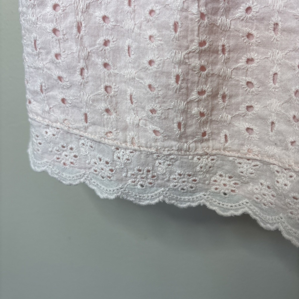 Badgley Mischka Girls' Pink Pearl Dress Eyelet Lace Short Sleeve Size 3T Easter - Picture 6 of 9